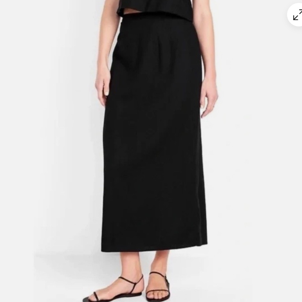 Linen blend maxi skirt